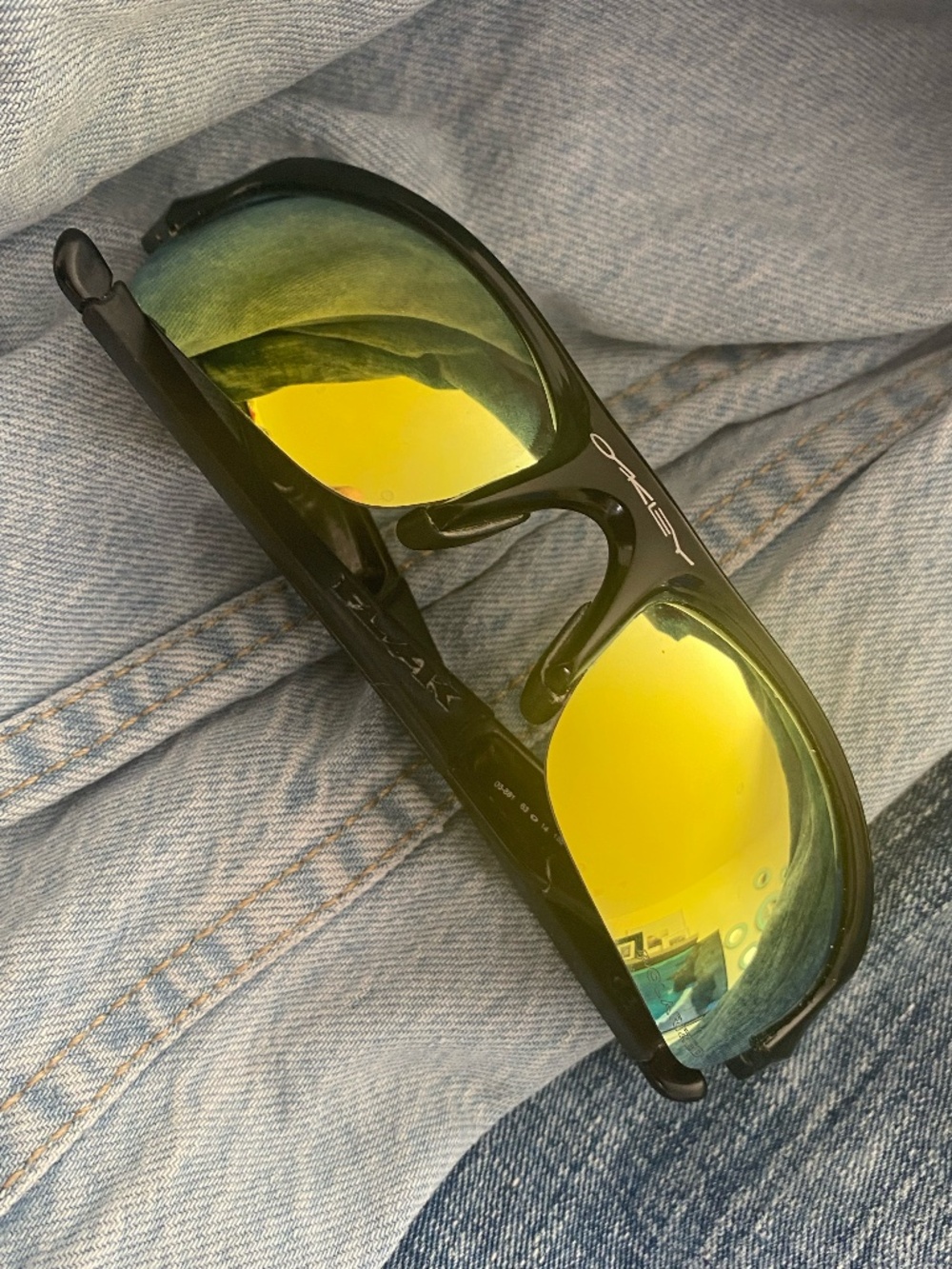 OAKLEY FLAK HALF RIM WRAP BLACK SUNGLASSES 03-881